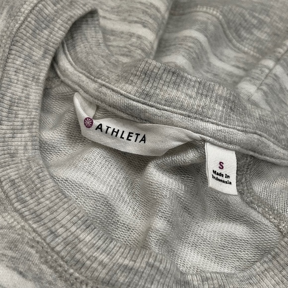 EUC. [Athleta] Grey & White <Criss Cross> Soft Striped + Tulip Hem Dress | Small - Picture 5 of 14